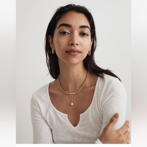 Madewell two pack casted pearl necklace set